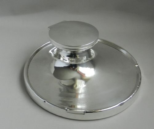 Huge Art Deco Silver Inkwell.