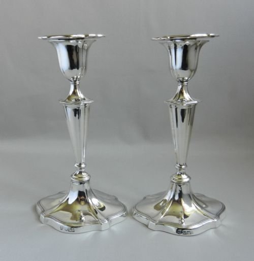 Pair Antique Silver Candlesticks.