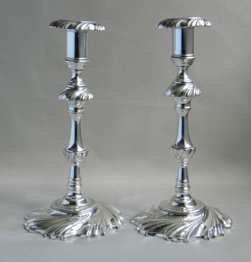 Pair Antique Silverplated Candlesticks.