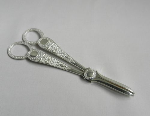 Pair Antique Silver Grape Shears.