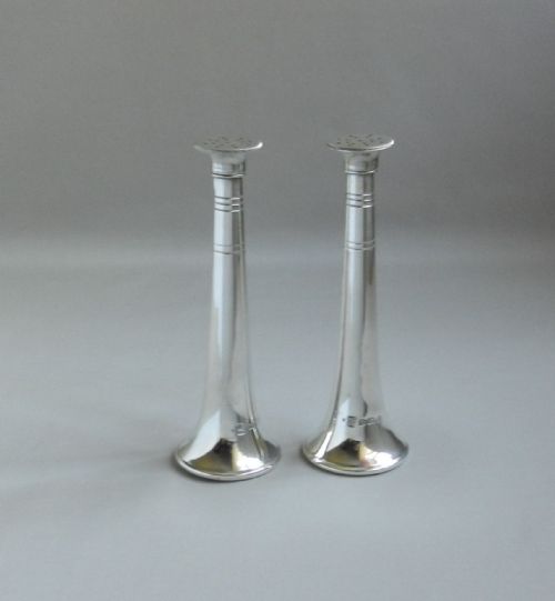 Pair Silver "Hunting Horn" Peppers.