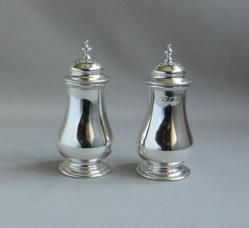 Pair Silver Pepper Pots.