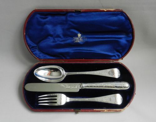 Antique Silver Christening Set.
