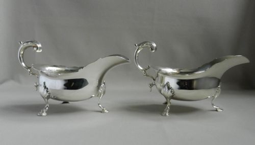 Pair Antique Silver Sauce Boats.