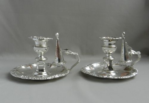 Pair Matthew Boulton Old Sheffield Chambersticks.
