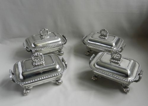 Set of Georgian Old Sheffield Plate Sauce Tureens.