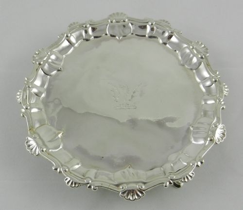 Antique Silver Card Tray.