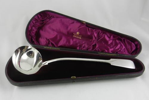 Antique Silver Soup Ladle.