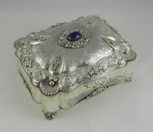 Antique Silver Jewellery Casket.