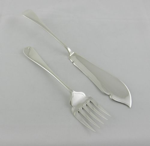 Antique Silver Fish Servers.