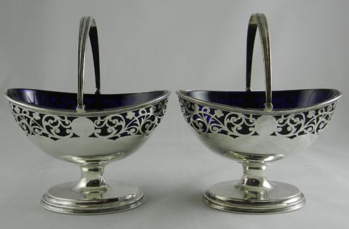Antique Silver Sugar Baskets.