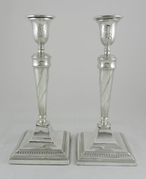 Antique Silver Candlesticks.