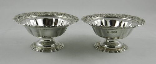 Pair Antique Silver Sweet Dishes.