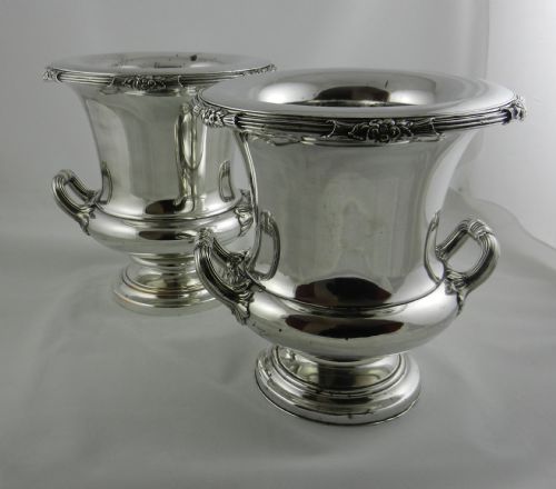 Pair Old Sheffield Wine Coolers.
