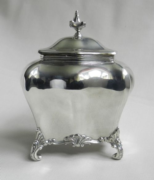 Antique Silver Tea Caddy Box.
