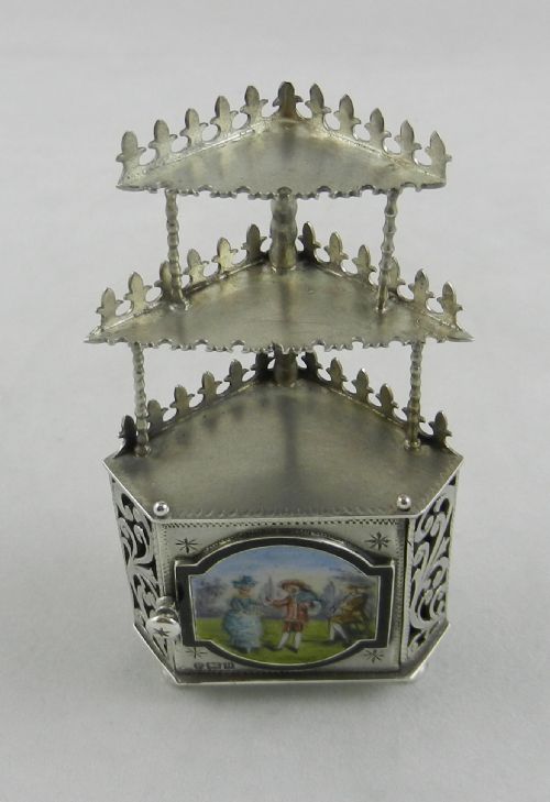 ANTIQUE SILVER ENAMEL FURNITURE MODEL - ADDITIONAL PHOTO 2