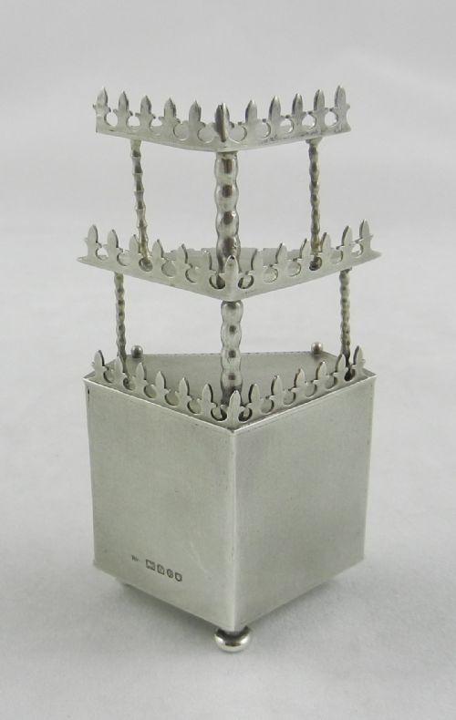 ANTIQUE SILVER ENAMEL FURNITURE MODEL - ADDITIONAL PHOTO 3
