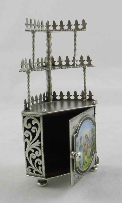 ANTIQUE SILVER ENAMEL FURNITURE MODEL - ADDITIONAL PHOTO 4