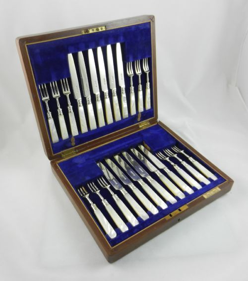 Antique Silver Dessert Cutlery.