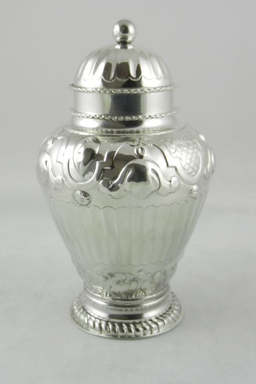 ANTIQUE SILVER TEA CADDY - ADDITIONAL PHOTO 1
