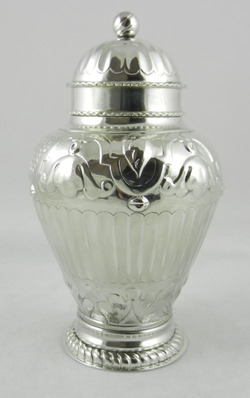 ANTIQUE SILVER TEA CADDY - ADDITIONAL PHOTO 2