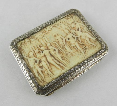 Antique Silver & Ivory Box.