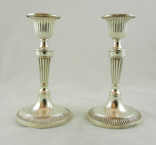 Pair Antique Silver Candlesticks.