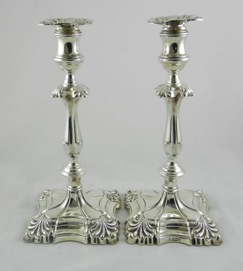 Antique Silver Candlesticks.