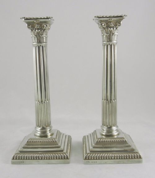 Pair Silver Candlesticks.