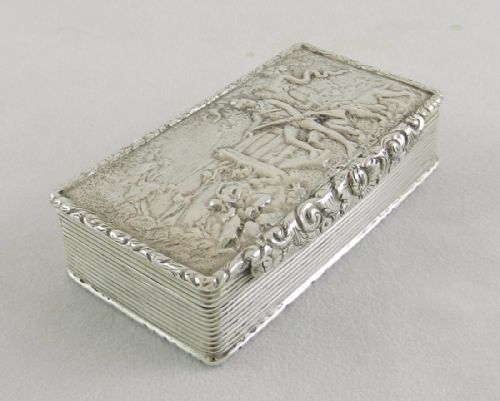 Antique Silver "Hunting Scene" Snuff Box.
