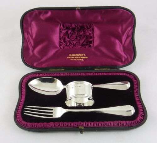 Antique Silver Christening Set.