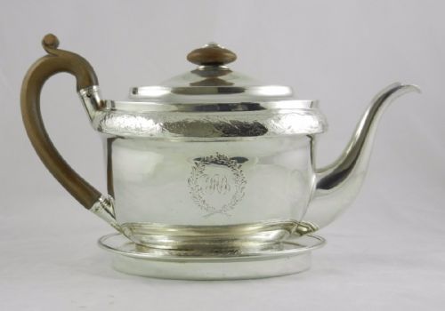 Georgian Silver Tea Pot & Stand.