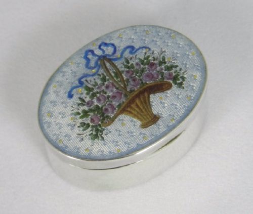 Antique Silver & Enamel Box.