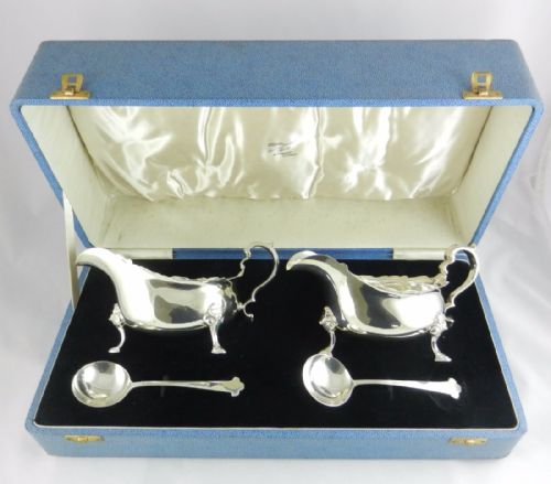 fig 1. Silver Sauce Boats & Ladles.
