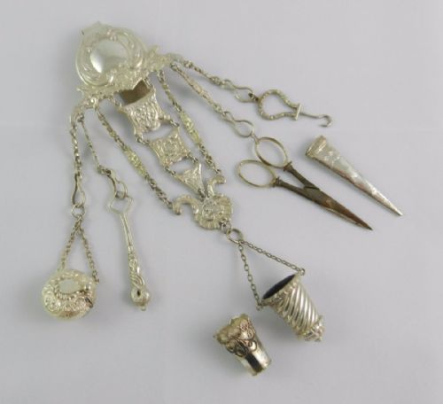 fig 1. Antique Silver Chatelaine.