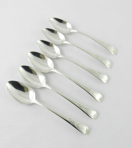 Set of Hester Bateman Silver Tea Spoons.