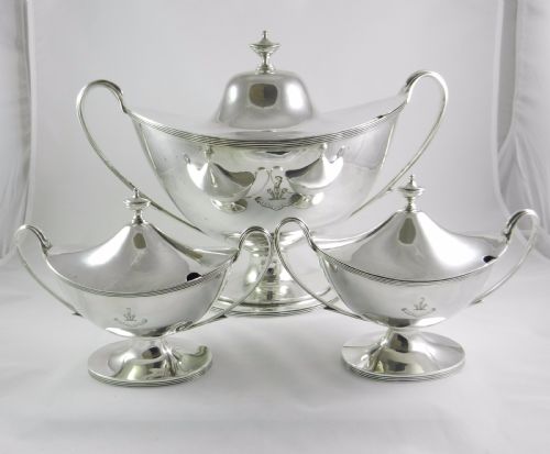 Antique Silverplated Tureen Suite.