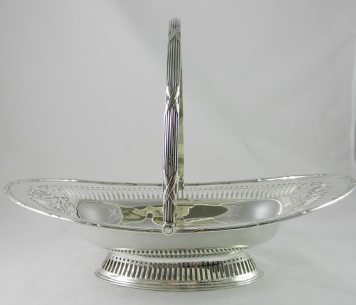 Antique Silver Cake Basket.