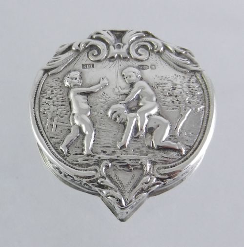 Antique Silver Pill Box.