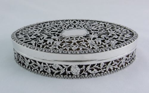 Antique Silver Jewellery Box.