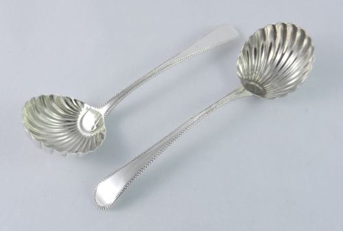 Irish Antique Silver Sauce Ladles.