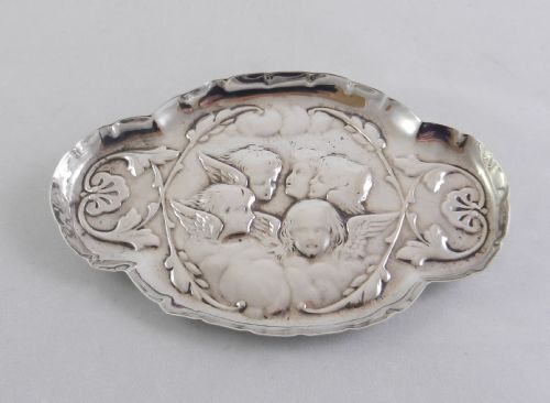 Antique Silver "Angels" Pin Tray.