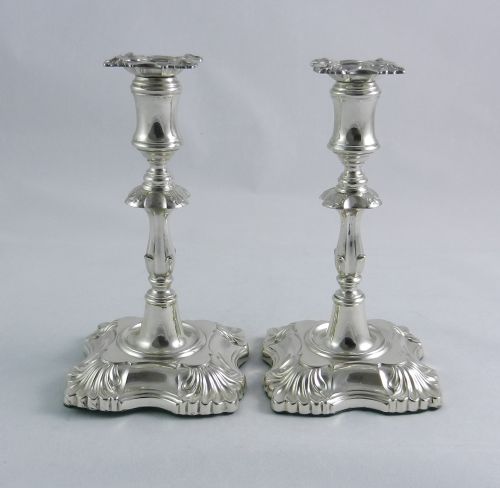 Antique Silver Taper Sticks.
