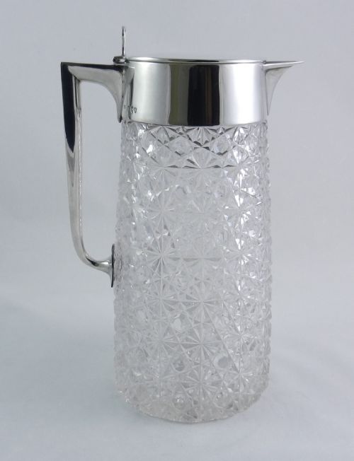 Antique Silver-mounted Cut-glass Wine Jug.