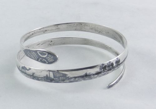 Silver & Enamel "Snake" Bangle.