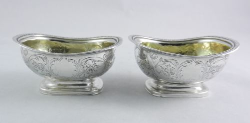 Pair Antique Silver Salts.