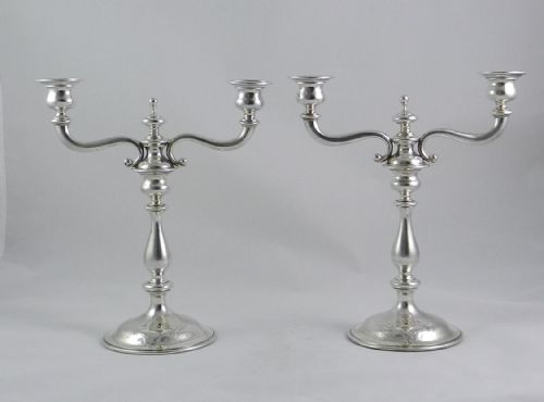 Pair Antique Silver Candelabra.