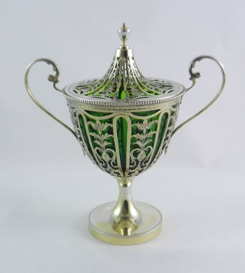 Silver-gilt & Glass Vase.
