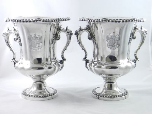 Old Sheffield Plate Wine Coolers.