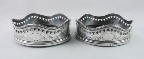 Georgian Silver Wine Coasters.